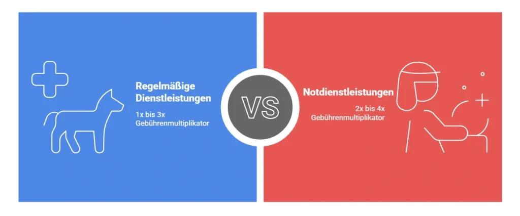 Wie berechnen sich Tierarztkosten? 1 Tierarzt Kosten Gebühren-Multiplikator