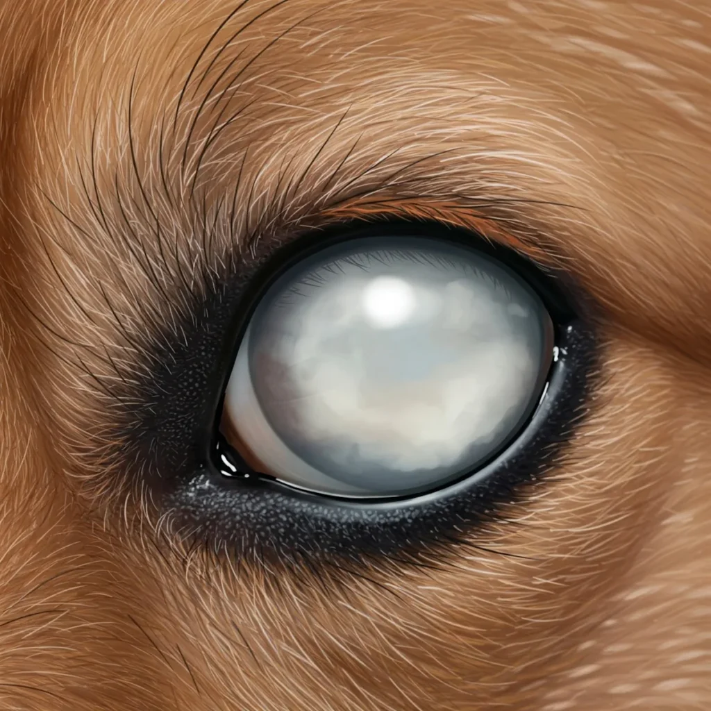Katarakt (Grauer Star) Hunde 1 Katarakt (Grauer Star) Hunde symbolhafte Darstellung