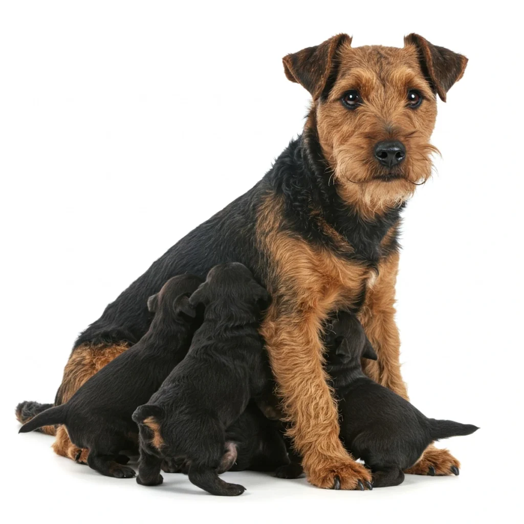Welsh Terrier mit Welpen