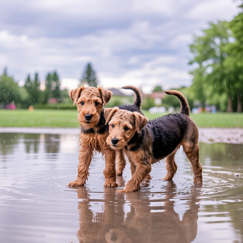 Airedale Terrier 2 Airedale Terrier Welpen