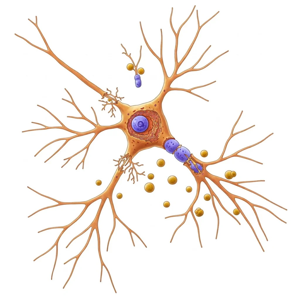 Canine Ceroid Lipofuszinose (CCL) 1 nervenzelle schematisch
