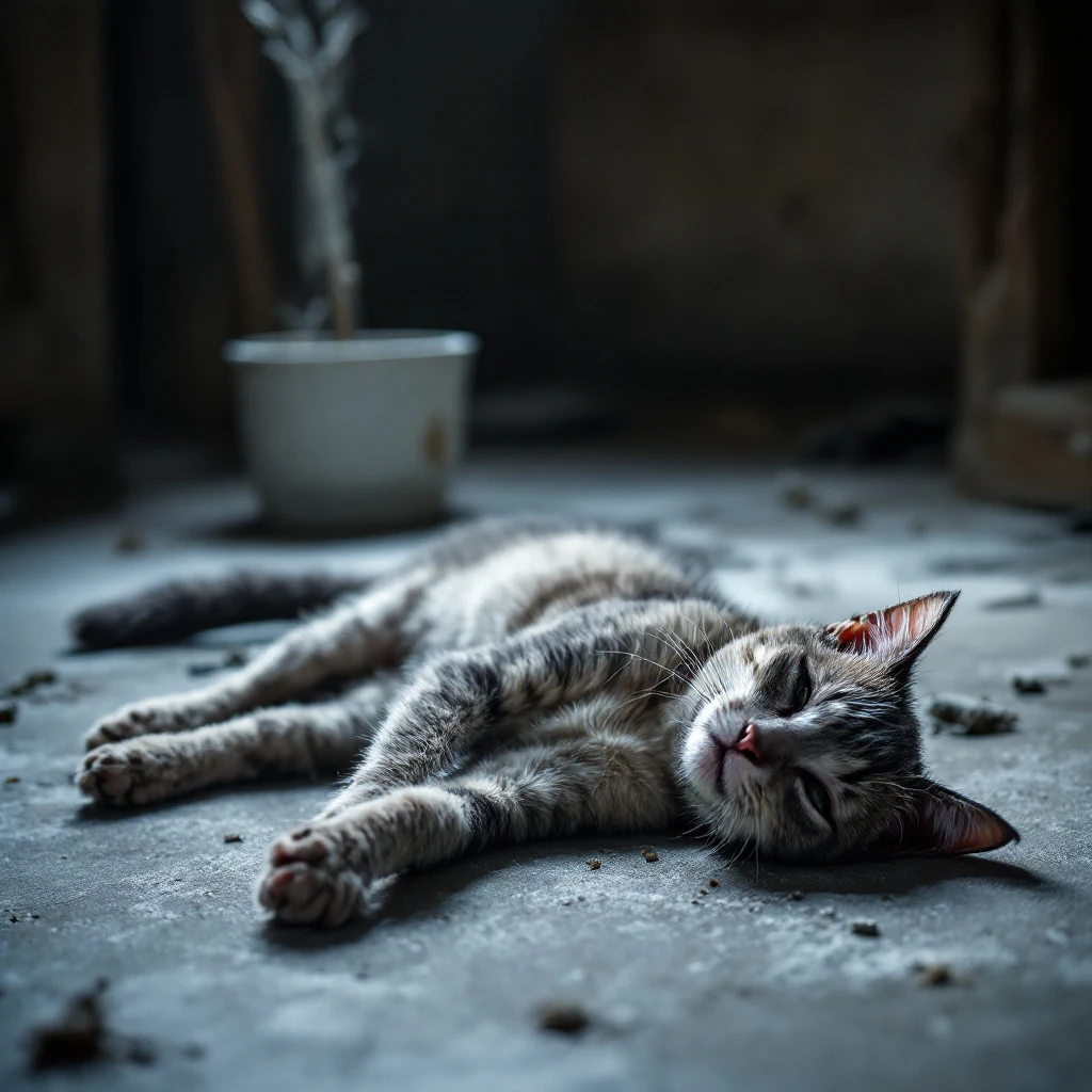Durchfall Katzen Krankheit 1 Durchfall Katzen – kranke Katze in dorsoventraler Position